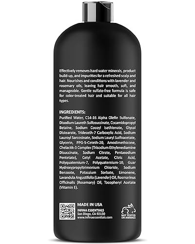 Miniatura 8 de Champú y acondicionador de agua dura - Limpiador quelante 2 en 1 para eliminación de acumulaciones, cabello suave y brillante - Con complejo