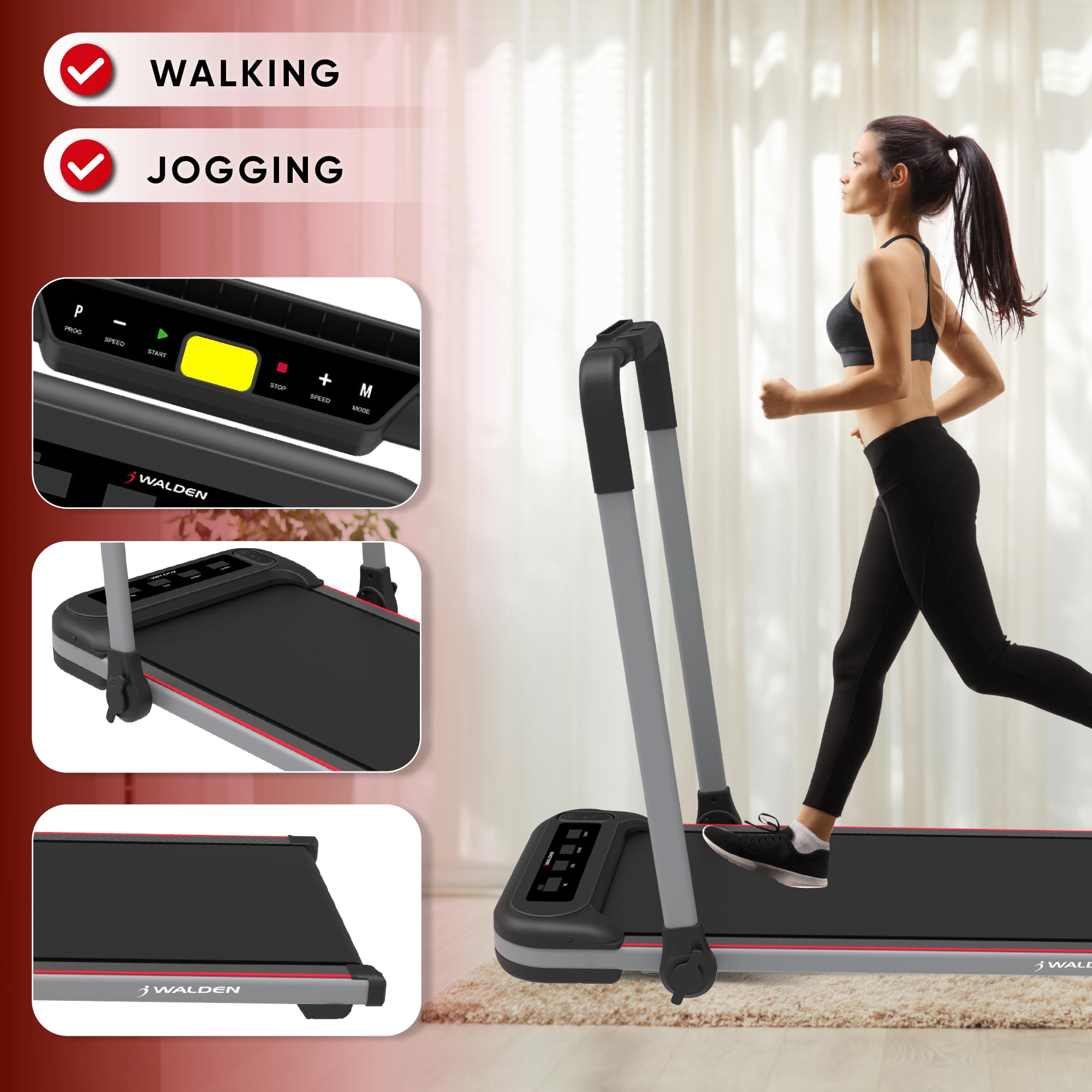 Elektrisches Laufband für den Heimgebrauch, klappbar, 1-2,5 PS, 12 voreingestellte Programme, LCD-Display, 1-10 km/h