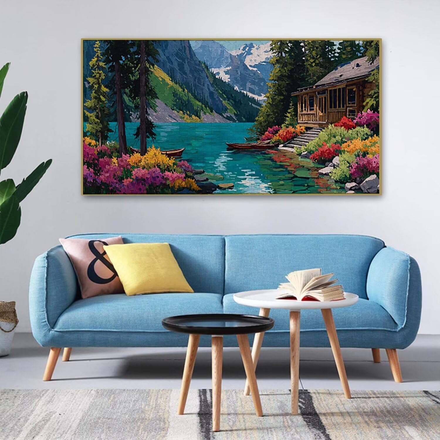 Puzzle para Adultos 1692 Piezas, Paisaje de cabañas de Madera Puzzle, Desafiante, Rompecabezas Encajan Perfectamente, Letras en la Parte Posterior, Regalo para Personas Mayores (179x31cm) v-735
