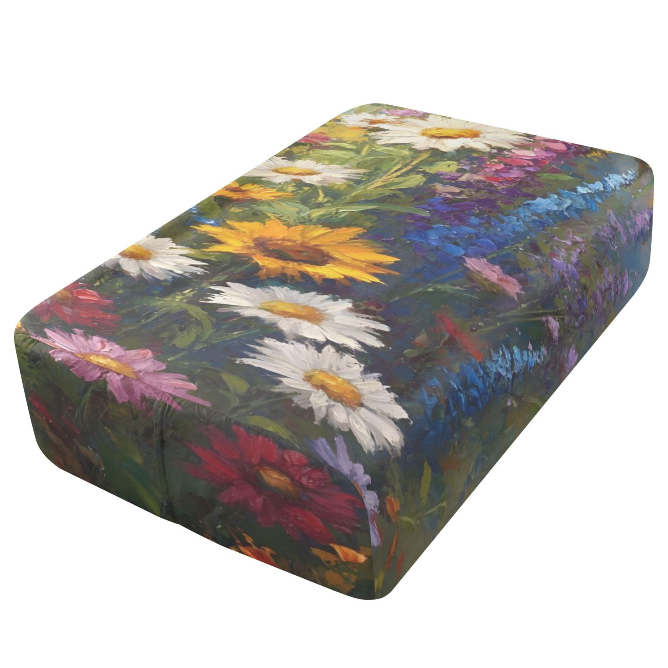Garden Wildflowers Sábana bajera individual para colchón de aire, bolsillo extra profundo de 24 pulgadas, funda suave y transpirable con apertura de válvula de cremallera para cama de aire