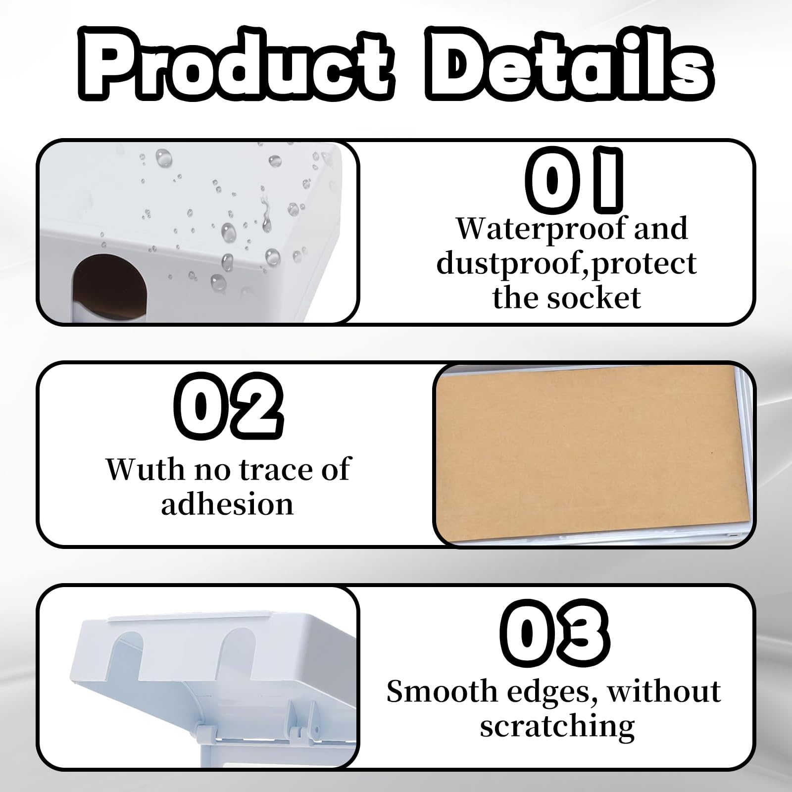 2pcs Socket Covers, Plug Covers Waterproof Socket Protector Box for Outdoor & Indoor Use, Double Cover with Secure Seal, Safety for Home Protection, Easy to Install & Use(Double, White) - Image 3