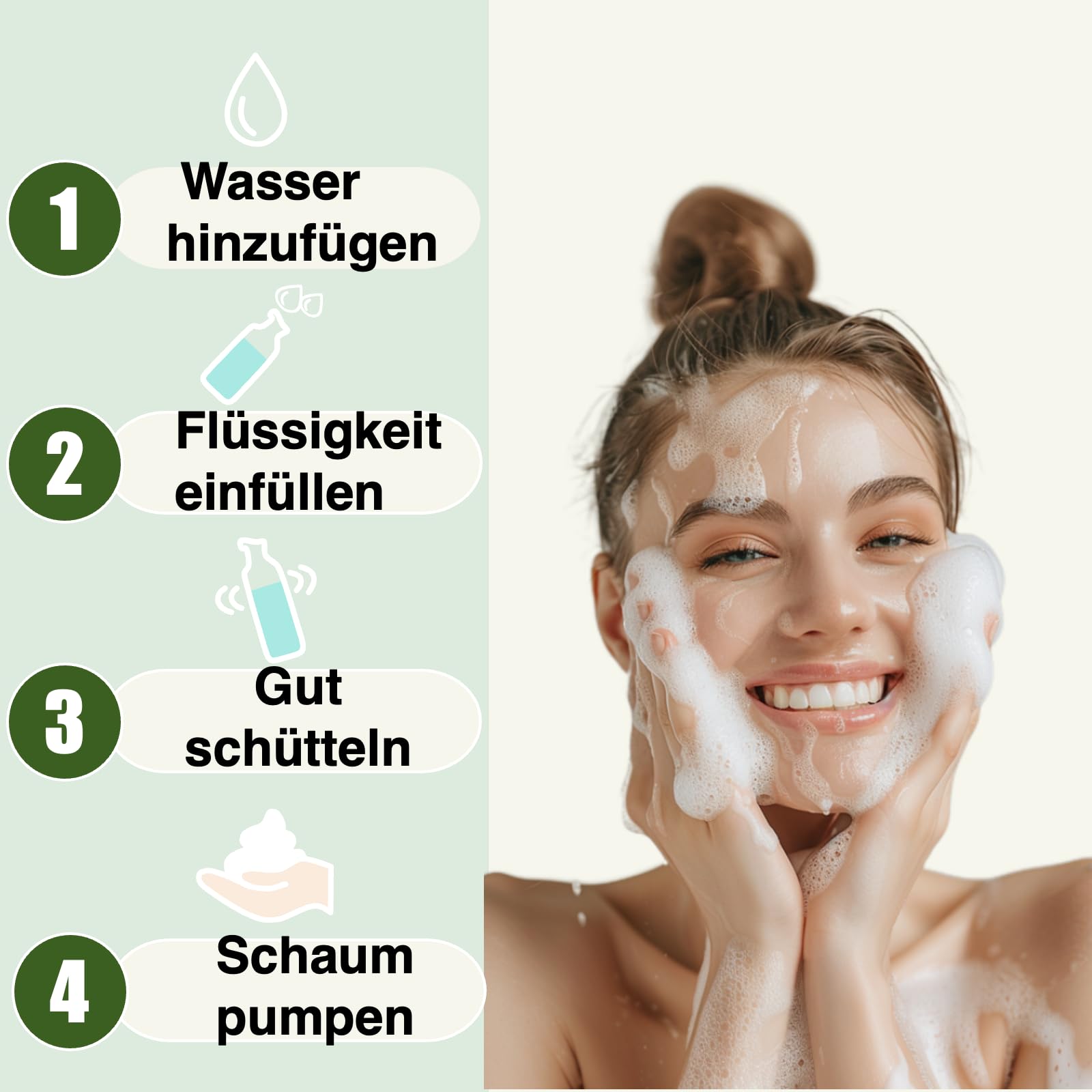 Schaum-Pumpflasche, TSA-genehmigt, nachfüllbar, schäumender Seifenspender, für Shampoo, Duschgel, Handseife, Gesichtsreiniger