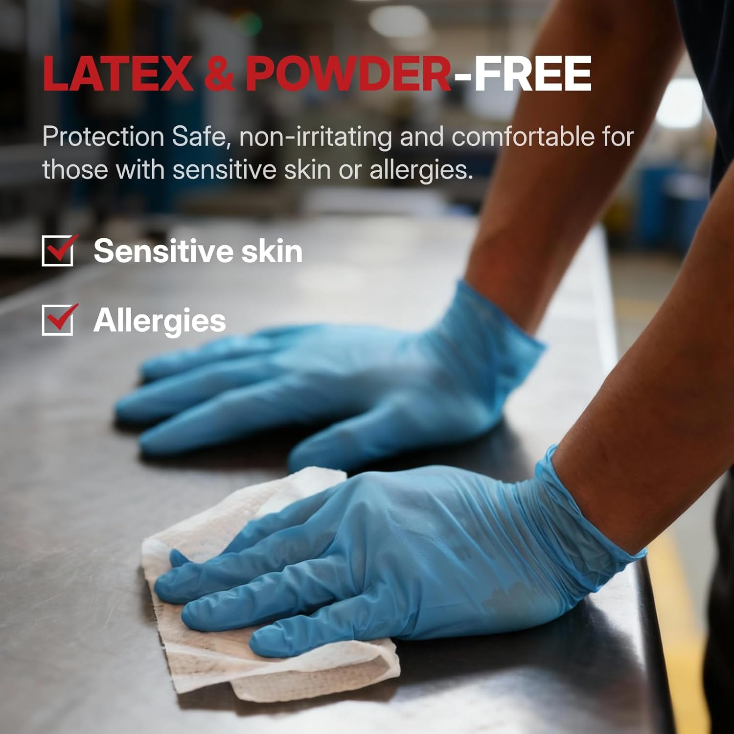 NORTHSKY Disposable Nitrile Gloves, 4 mil, Grain, Blue (1000 Count, XXL)