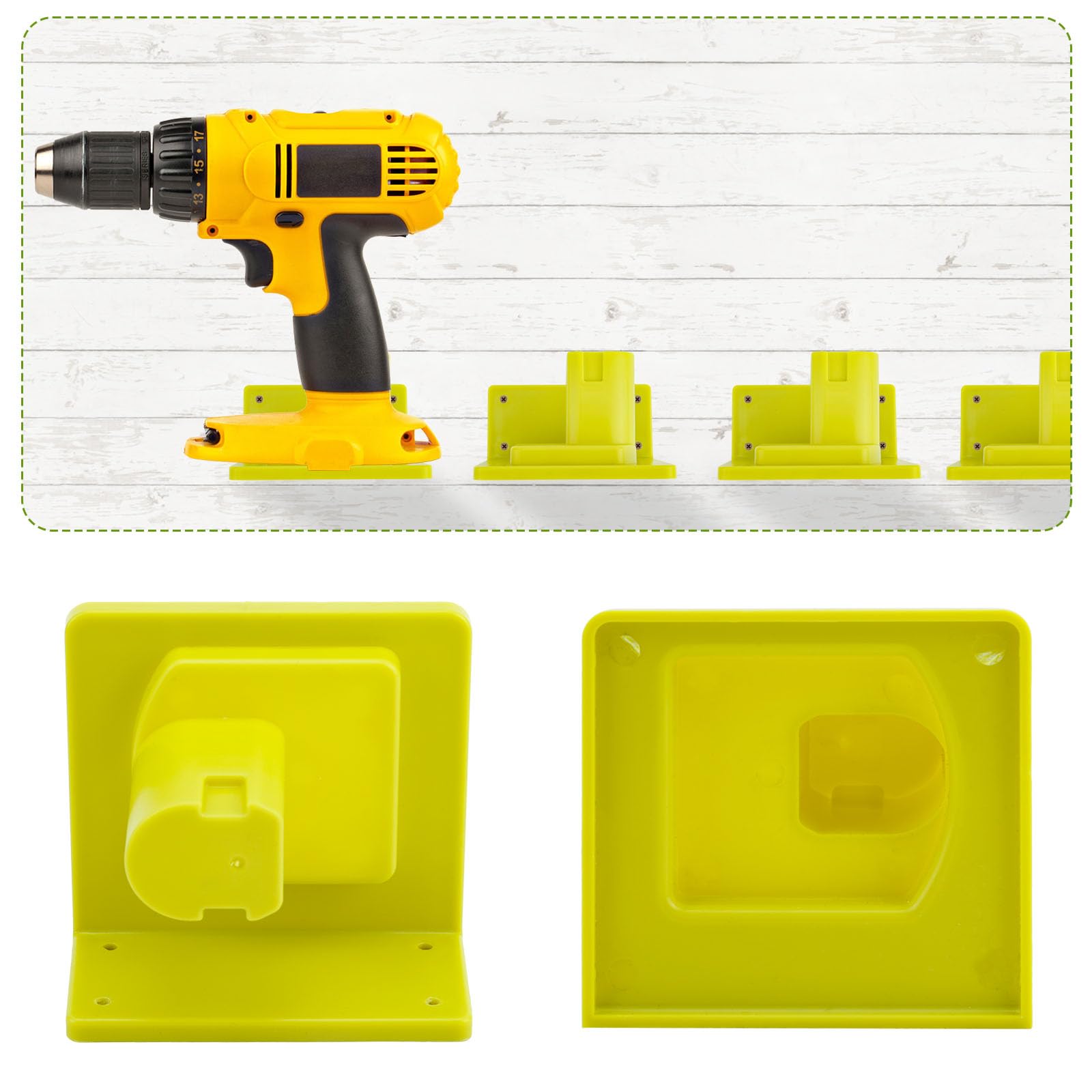 Lot de 10 supports à outils électriques pour Ryobi - Support mural durable avec 40 vis - Supports de rangement pratiques compatibles avec Ryobi 18 V