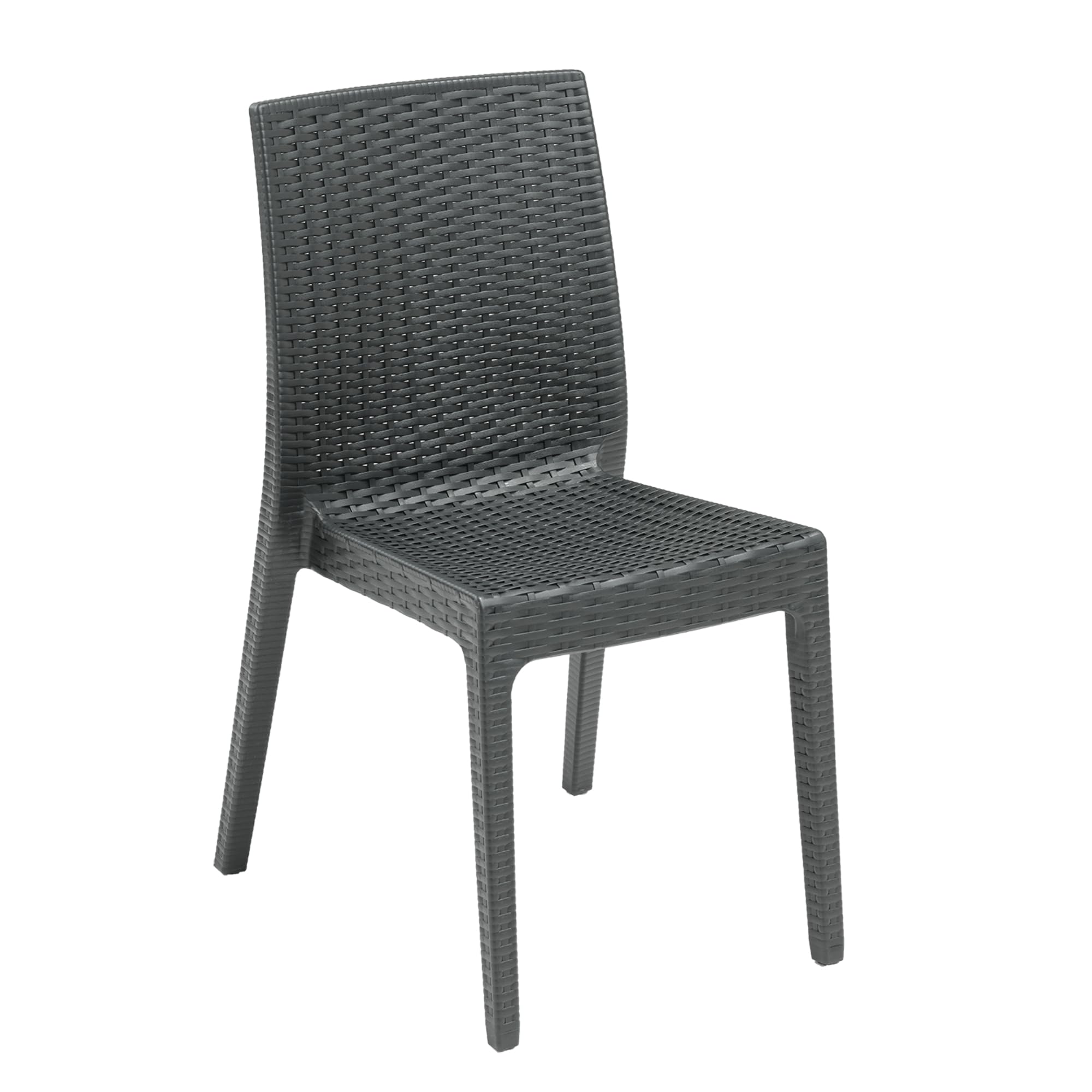HOUSE COLLECTION zestaw ogrodowy 6 krzeseł 1 stół rattan antracyt