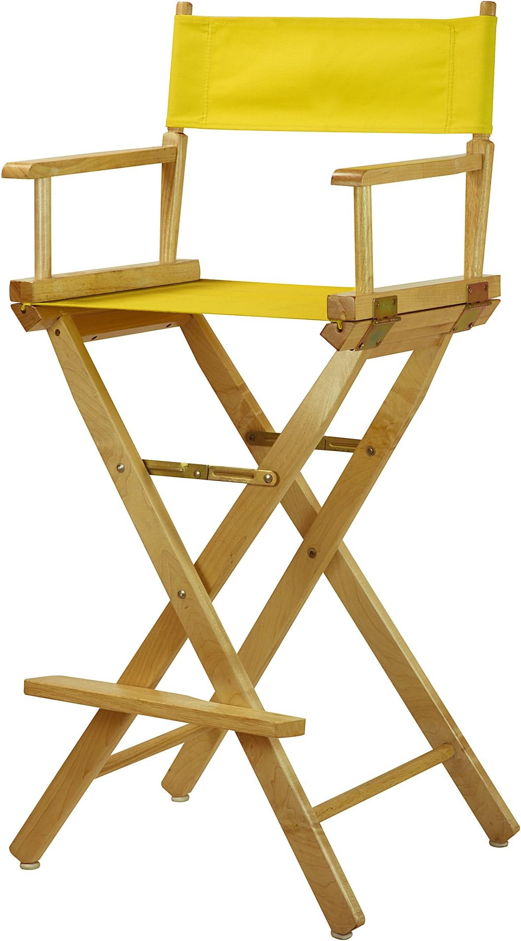 Casual Home Natural Frame Canvas Director Chair, 30", Yellow