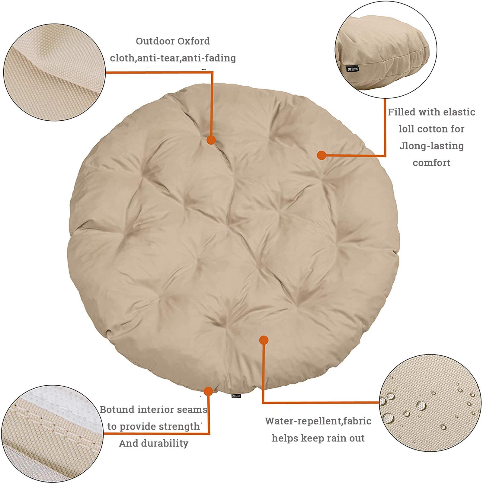 Cuscino impermeabile per sedia da esterno, per giardino, patio, terrazza e relax