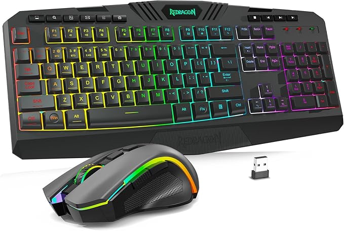 Razer presenta línea de productos inspirada en el skin Dragon Lore de CounterStrike 2 6 7165L+SRfDL. AC SX679 Redragon S101M-KS Gaming Keyboard and Mouse Wireless with Tri-Mode, RGB Keyboard and 4800 DPI Gaming Mouse, 10 Independent Multimedia Keys for Wins, PC, Computer, Wireless S101 Ideal for Gamer