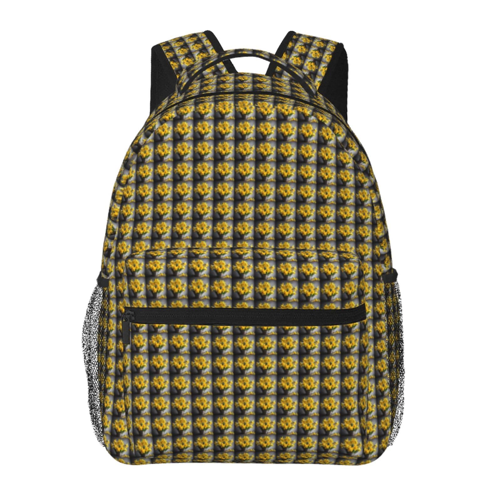 Mochila para viajes y trabajo con estampado de narcisos ligera 6