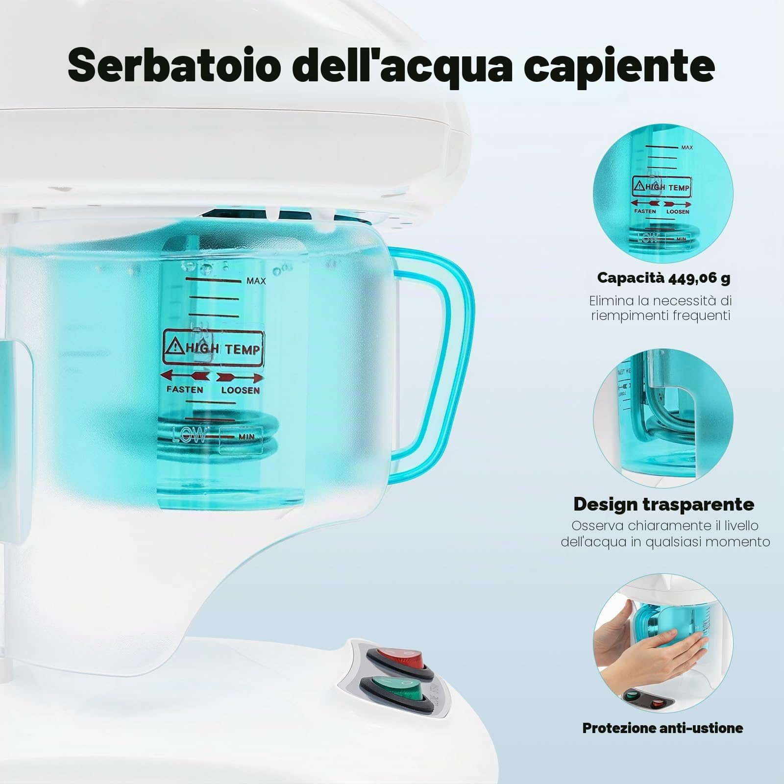 Casco a vapore per capelli, 220 V, salone professionale, ozono per capelli, asciugacapelli, macchina per la cura dei capelli a vapore, con ugello rotante a 360 gradi, per capelli Dye Home Care Heating
