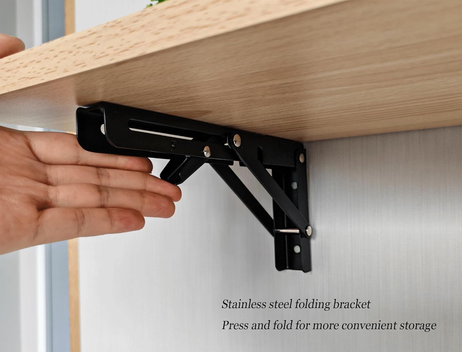 Folding Wall Projector Shelf and Mount, Floating Shelf, Cable Box Panel, Router Rack, Projector Bracket Accessories (Light Brown)