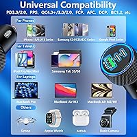 Vista 7 de [Apple MFi Certified] iPhone 17 Car Charger Fast Charging, KYOHAYA 3-Port 67W PD/QC Car Power Adapter USB-C Charger Cigarette Lighter + Type-C