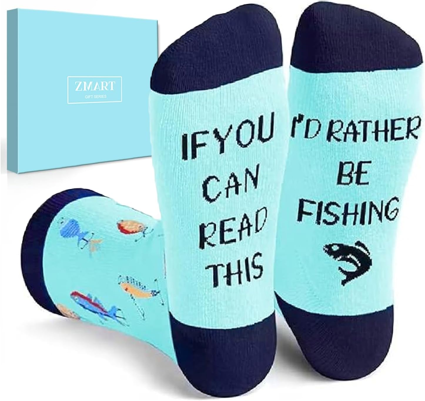 Zmart Funny Socks for Men Women - Outdoorsman Gifts for Hunting Racing Fishing Golf Lovers