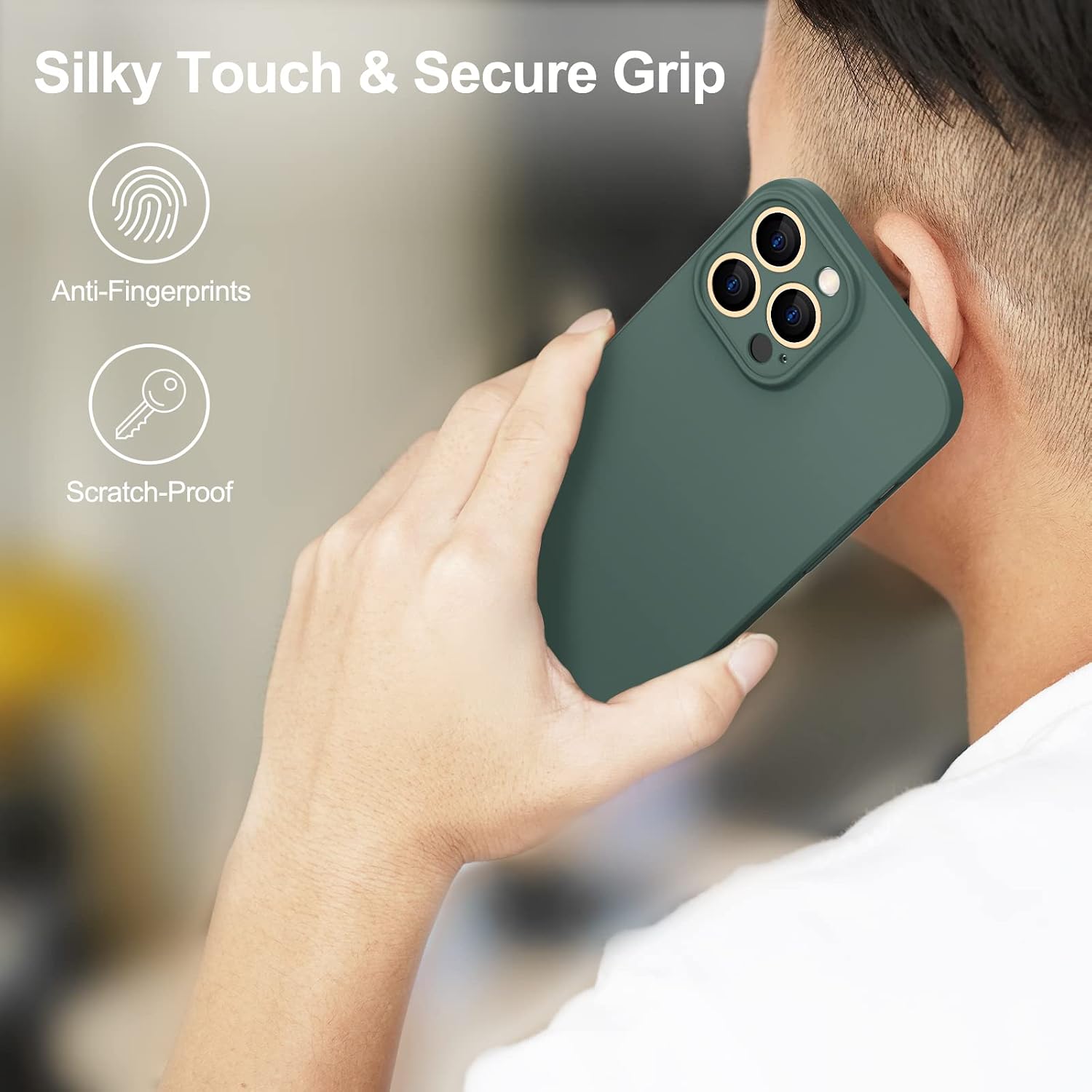 JETech Upgraded Slim (0.85 mm Thin) Case for iPhone 13 Pro Max 6.7-Inch, Camera Lens Cover Full Protection, Ultra Thin Lightweight Matte Hard PC, Support Wireless Charging (Midnight Green)