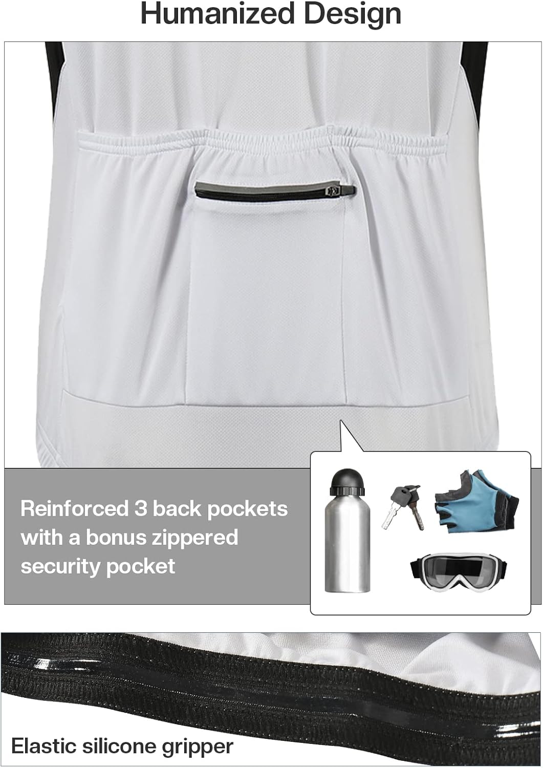 BERGRISAR Men's Basic Cycling Jerseys Long Sleeves Bike Bicycle Shirt Zipper Pockets BG012 - Image 3