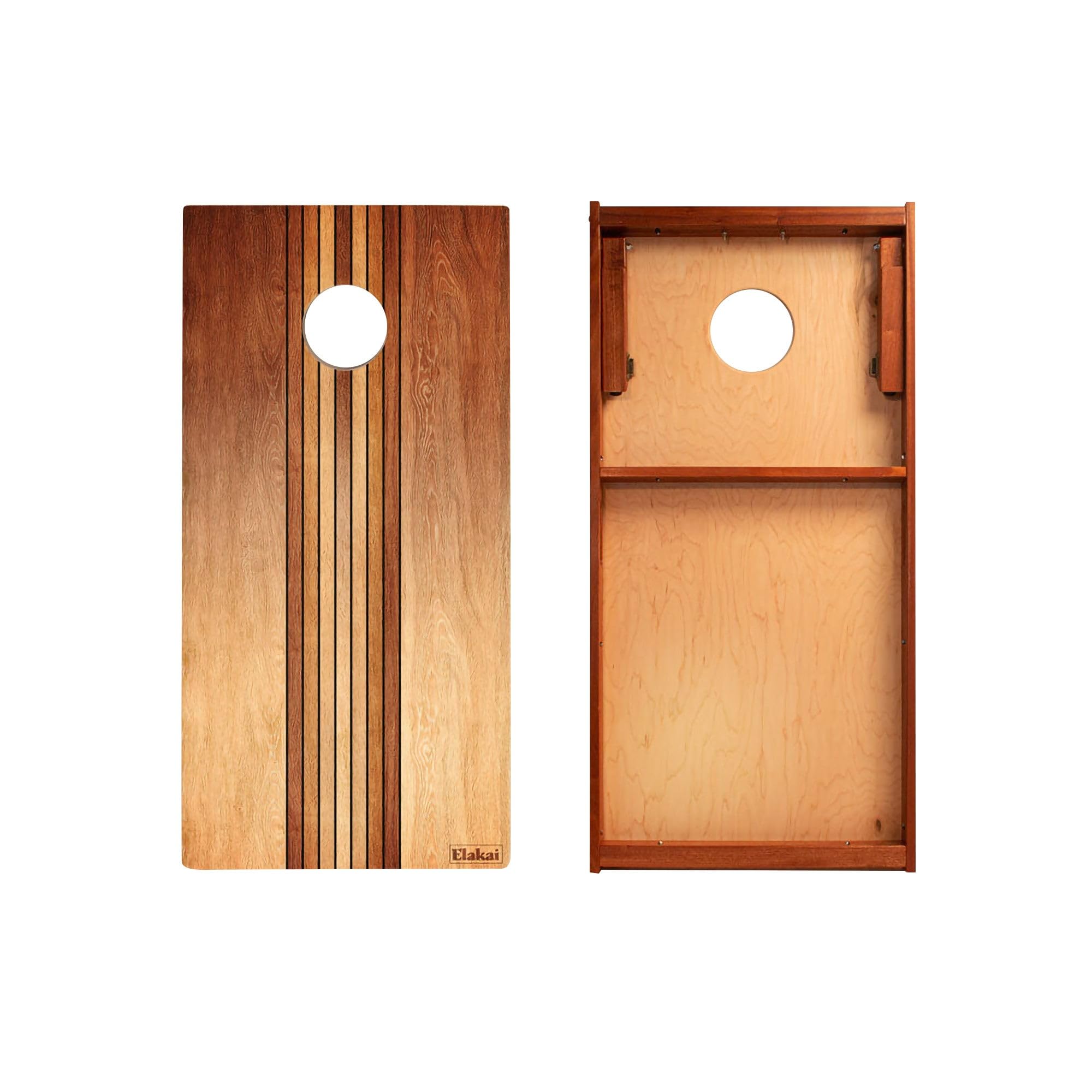 Skip's Garage Retro Woody Waterproof Cornhole Boards - Includes (2) Boards (NO Bags) + (2) Board Edge Lights