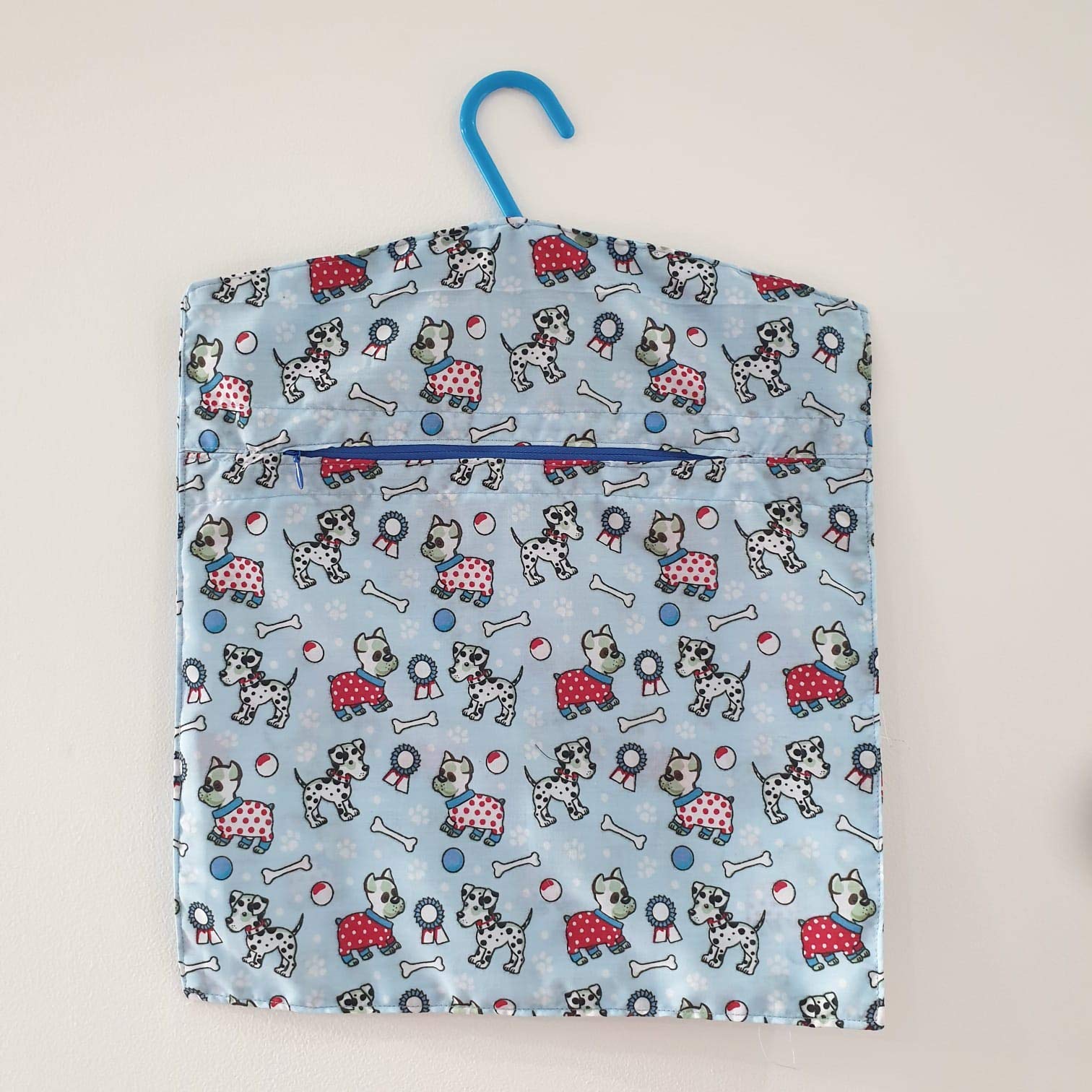Handmade Cotton Dog Peg Bag with a Zip and Hanger/Peg Storage/Clothespin Bag/Socks bag/Wardrobe Storage