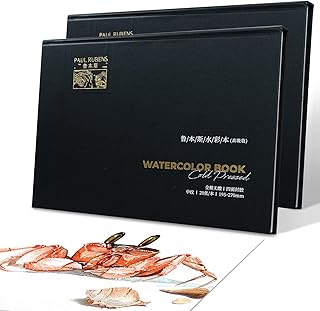 Pack of 2 Paul Rubens Watercolor Block, High Absorption, Artist Quality Cold Pressed watercolor paper pad for Watercolors and Wet Media Block, 100% Cotton, 10.82 x 7.79 inches, 140lb (40 Sheets)
