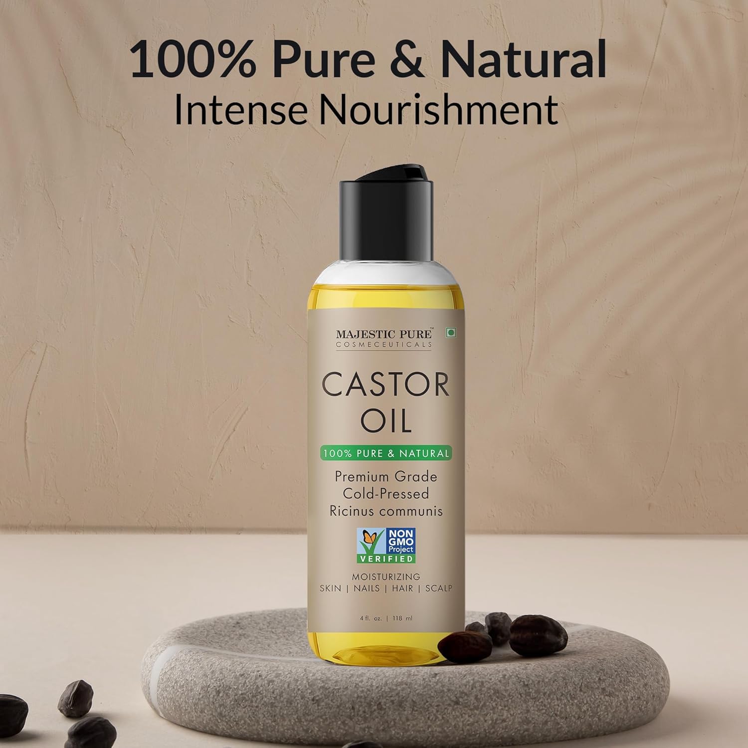 Majestic Pure Castor Oil - 100% Pure & Natural - Premium Grade, Cold Pressed, Hexane Free - Hair, Eyelashes, Eyebrows, Nails - Moisturizing & Nourishing - 4 Fl Oz - Image 5
