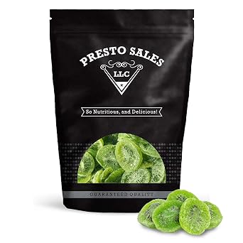 Kiwi, Dried Slices, Perfect for Baking and Snacking, Vegan, Low Calorie, Tropical, Tangy, Delicious, Satisfying, User Friendly, Packed in a resealable pouch bag of 2 lbs. 32 oz. by Presto Sales LLC
