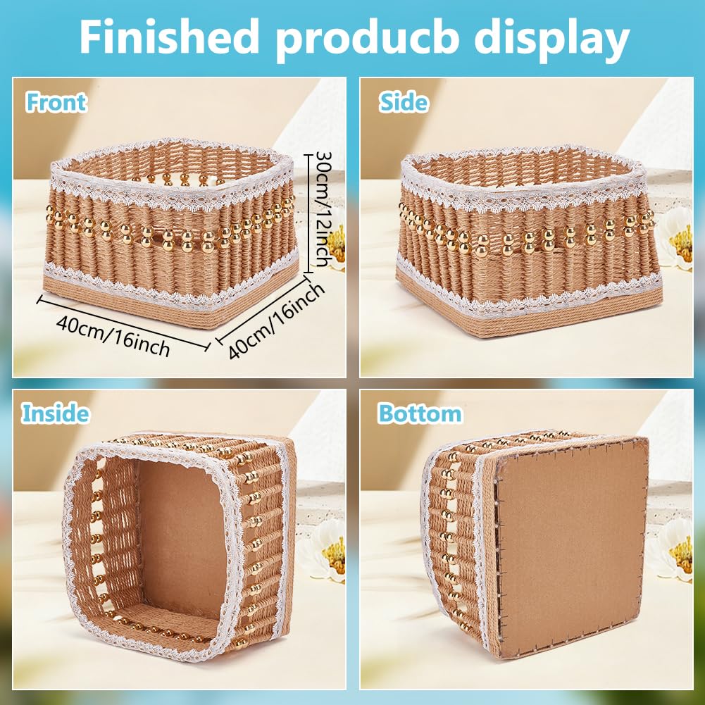 FREEBLOSS Kit de Panier en Macramé Kit de Vannerie avec Instructions pour Débutants Boîtes de Rangement en Macramé à Faire Soi Même Fournitures pour la Fabrication de Paniers et Cadeaux Artisanaux