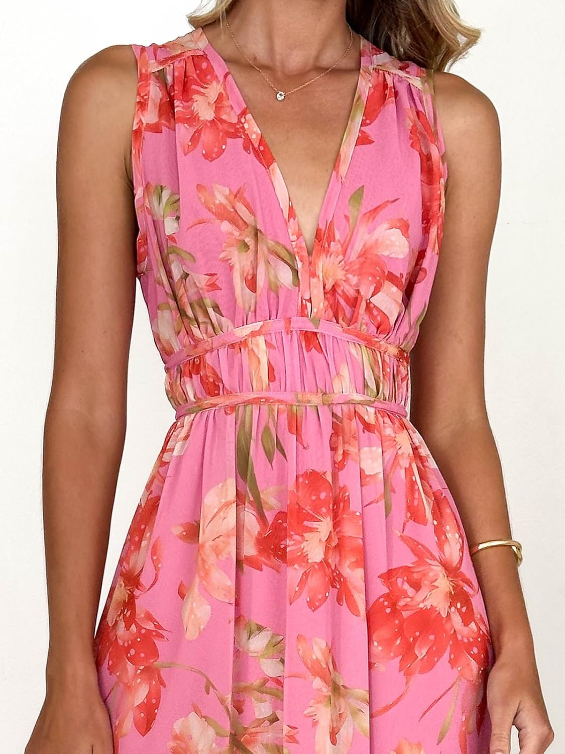 Women's Sleeveless Floral Maxi Dress 2026 Sundresses Spring Summer Wedding Guest - Image 2