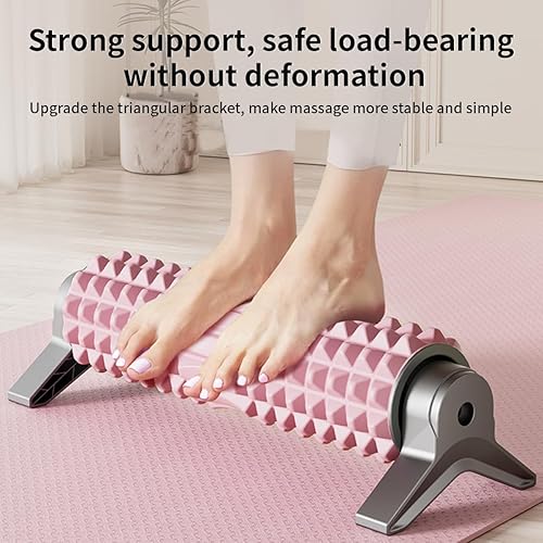 Miniatura 2 de Rodillo de espuma de soporte, masajeador muscular firme de tejido profundo de 21 pulgadas para dolor de piernas y dolores musculares (rosa)