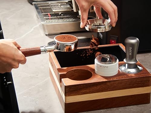 Miniatura 3 de IKAPE Manipulación de café expreso de 2.283in, manipulador de café Barista de primera calidad con resorte calibrado, base de acero inoxidable 100%