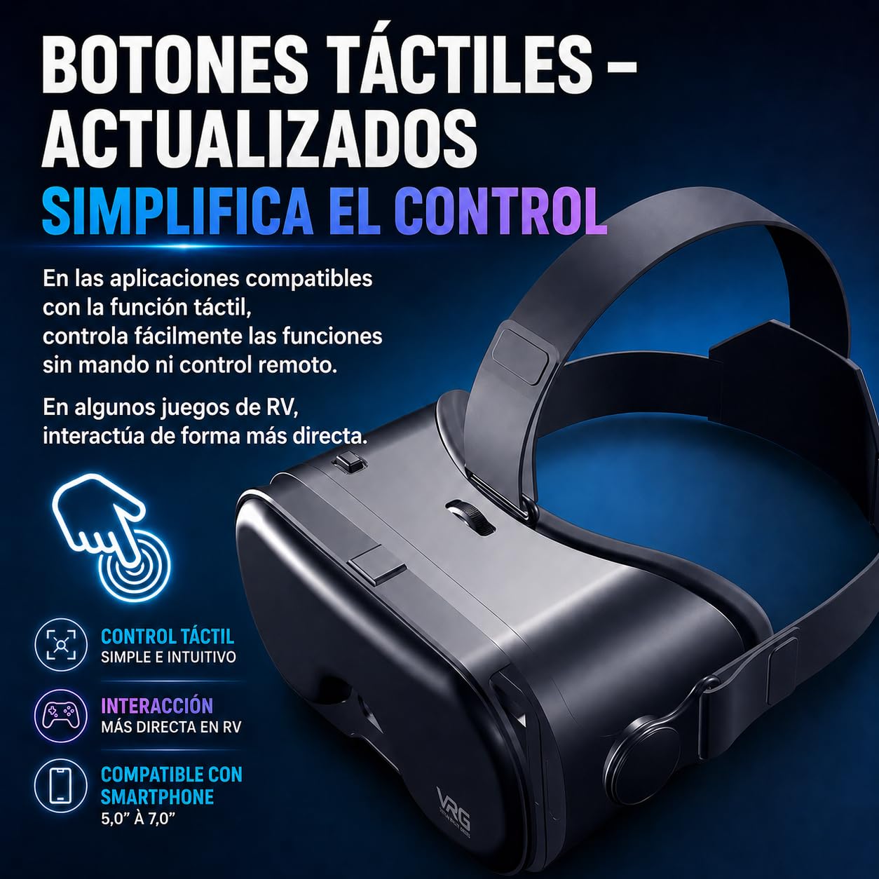 Gafas VR para Móvil con Mando - Gafas de Realidad Virtual 3D Ajustables (Miopía 0-700°) y Protección Facial Anti-Luz Azul - Compatible Android/iOS (5-7") - Regalo Ideal para Niños, Hombres y Mujeres