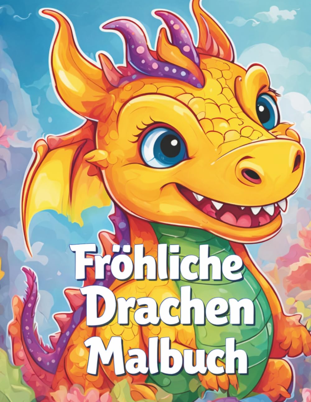 Fröhliche Drachen Malbuch: Drachen Malbuch für Kinder Drachen Ausmalbilder Niedliche Drachen zum Ausmalen Malbuch Kinder 3–6 Jahre Ausmalbilder zum ... Tiere Malbuch Einfaches Malbuch für Kinder