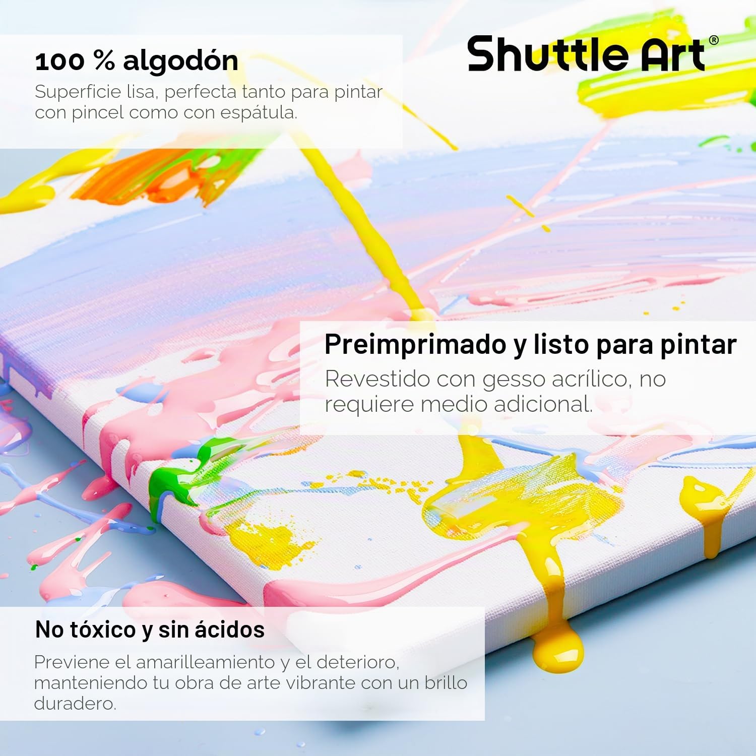 Shuttle Art Lienzos Preestirados, 12 Piezas Lienzos Enmarcados 28 x 35,6 cm, 1,5 cm de Espesor, Pre-Estirado 100% Algodón, Blanco Imprimado Lienzos para Pintar Óleo Acrílico