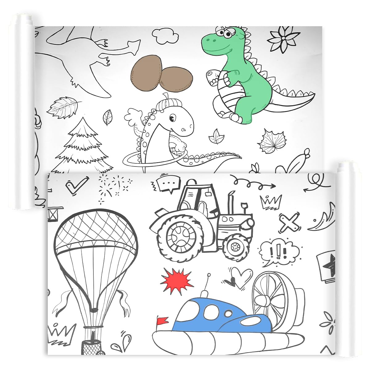 3 Rouleau de Papier Dessin pour Enfant, rouleau de coloriage enfant