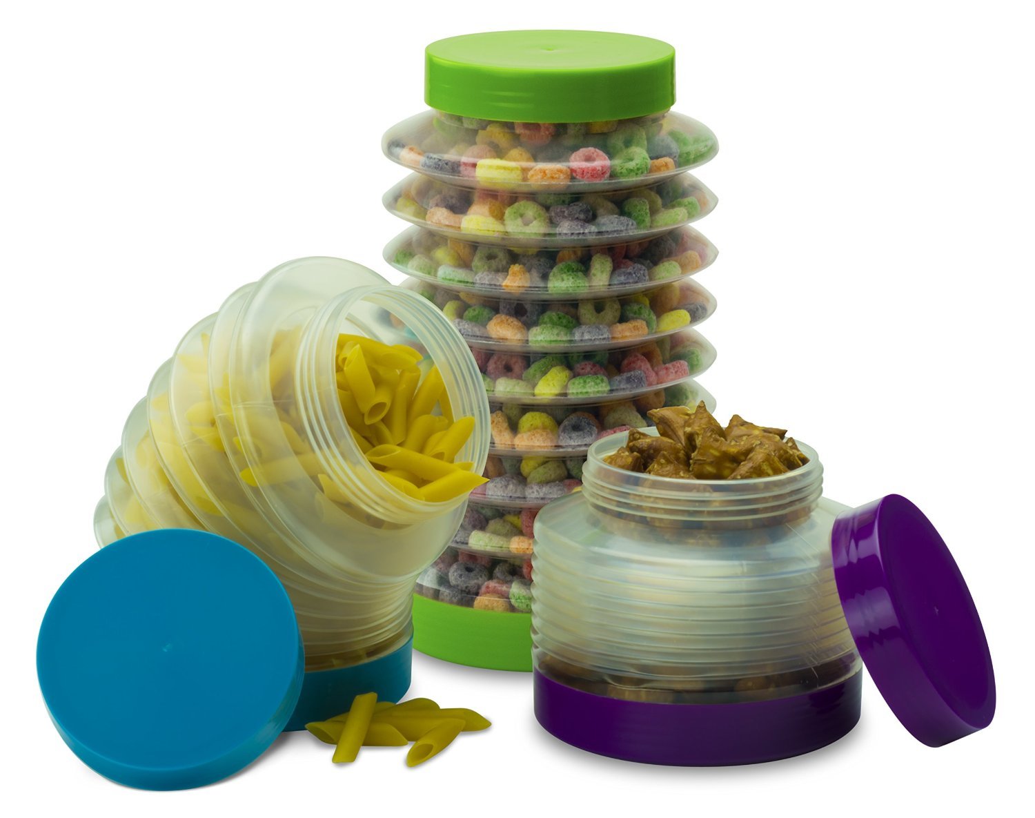 Smart Planet Boing Collapsible Canisters (Set of 3), Blue/Green/Purple