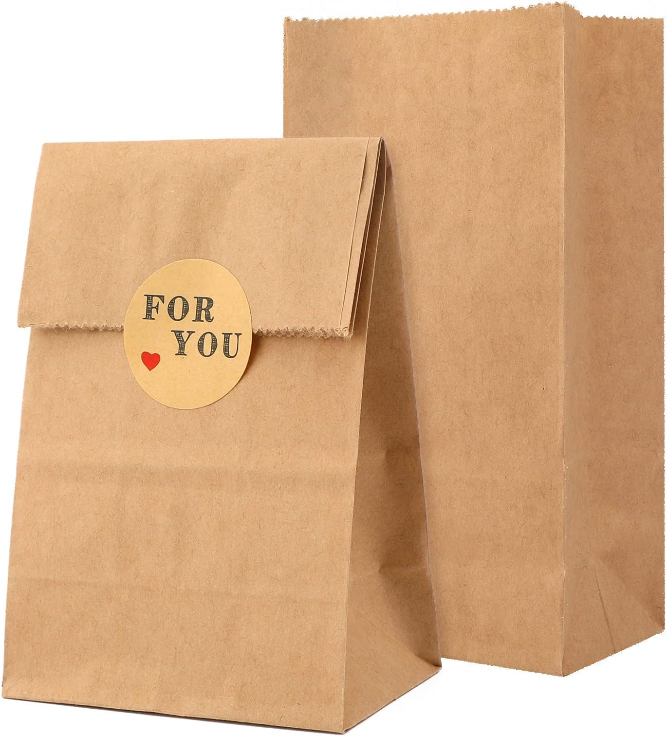 G2PLUS 100 PCS Brown Paper Bags Samll 9x6x18 CM Kraft Candy Paper Bags