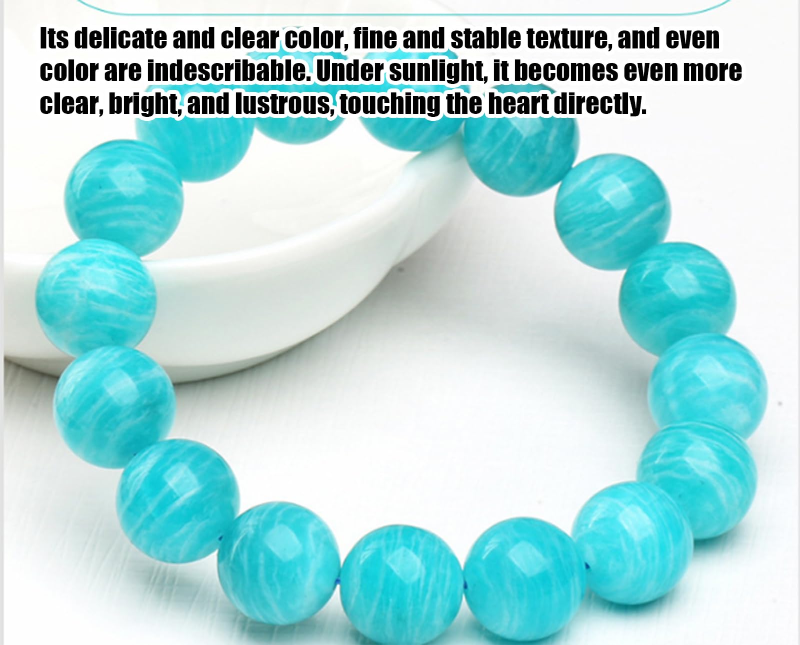 Pulsera de Cuentas de amazonita Natural | Cuentas Redondas clásicas auténticas para Calma y comunicación | Joyería energética Ajustable Hecha a Mano para Mujer,8~9mm