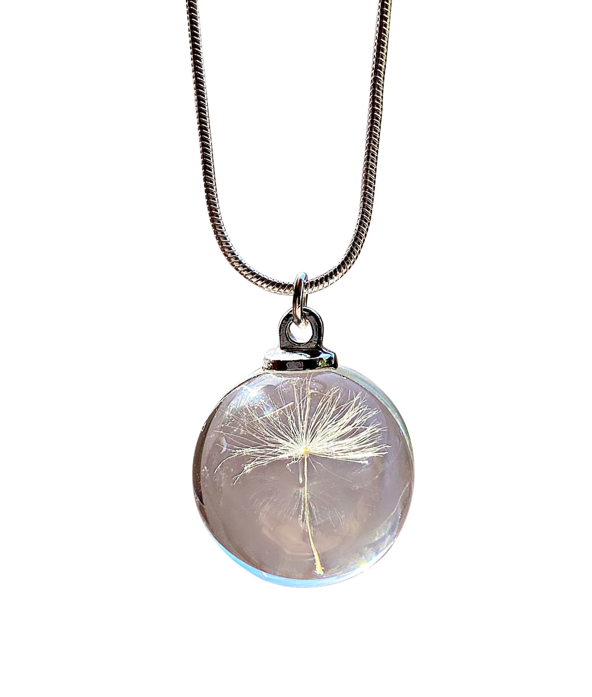 Sterling Silver Chain Dandelion Seed Necklace Birthday Gift pendant for Birthday GIFT BOX - bridal necklace bridesmaid jewelry birthday jewellery gift
