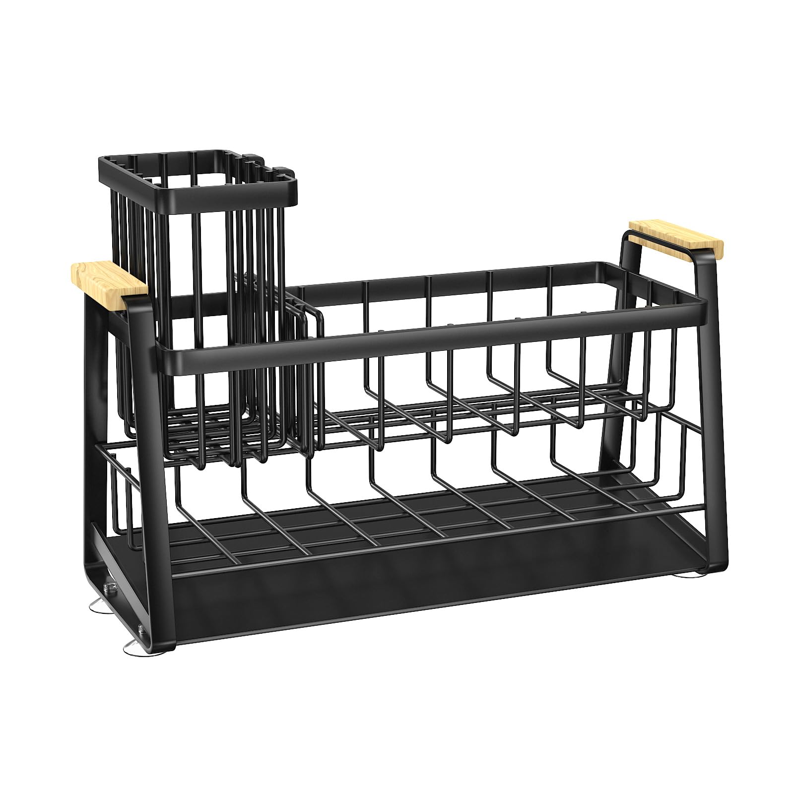 Housolution Portaspugna per Lavello Cucina, Organizer per Lavello 2 Livelli con Portaspazzole Alto e Flessibile, Accessori per Stoccaggio del Piano Cucina, Porta Dispensatore di Sapone, Antiruggine