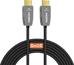 Cabo de fibra óptica HDMI 8K com classificação CL2, HDMI 2.1, 48Gbps 8K@60Hz 4K@120Hz Dynamic HDR/eARC/HDCP 2.2/3D para LG Samsung TCL Sony RTX 3080 3090 Xbox Series X PS5 PS4 Roku (15m)