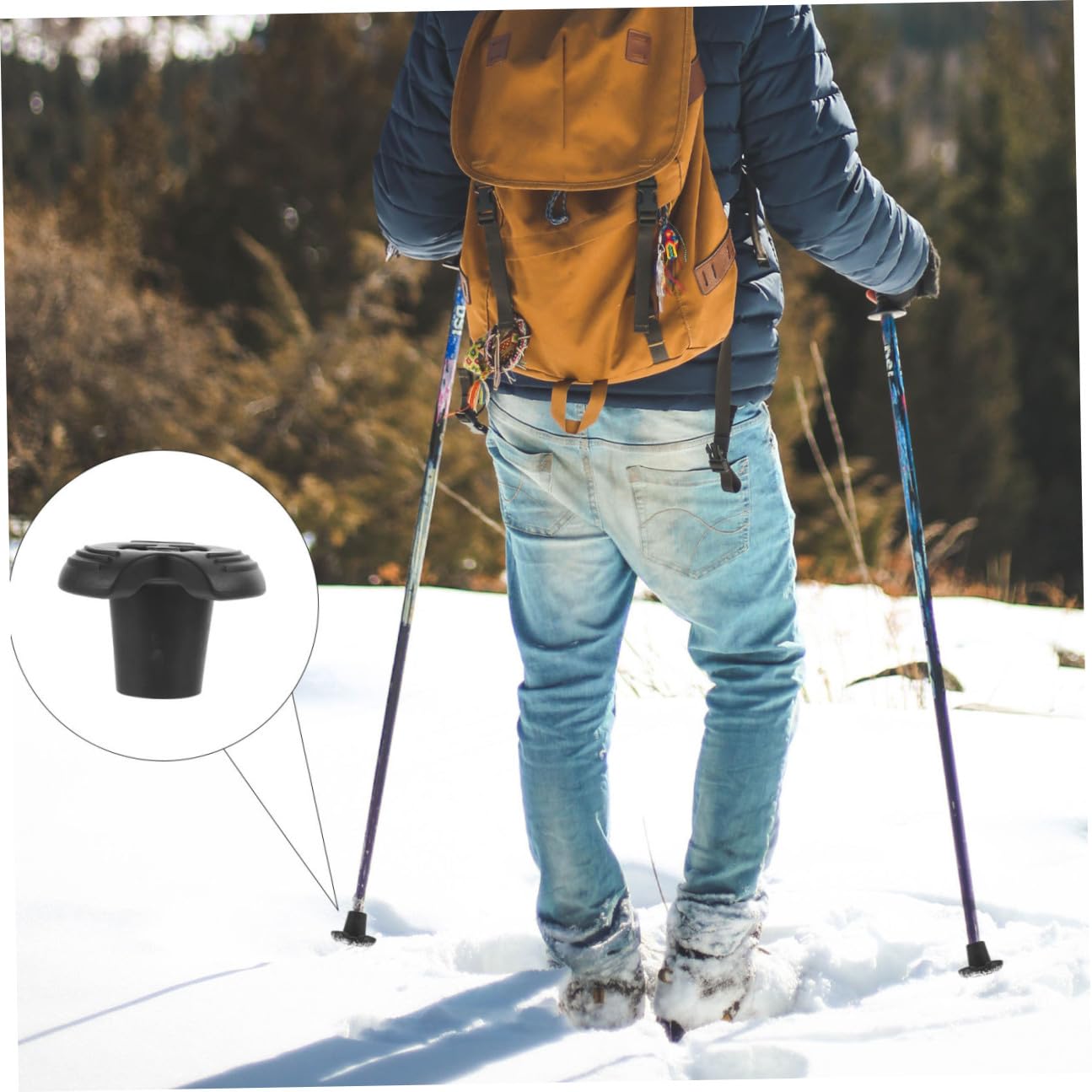 Gatuida 8 punte per bastoni da passeggio - Copripiedi antiscivolo per bastoni da trekking, estremità in gomma per bastoni da trekking - Accessori per bastoni da passeggio per escursionismo,