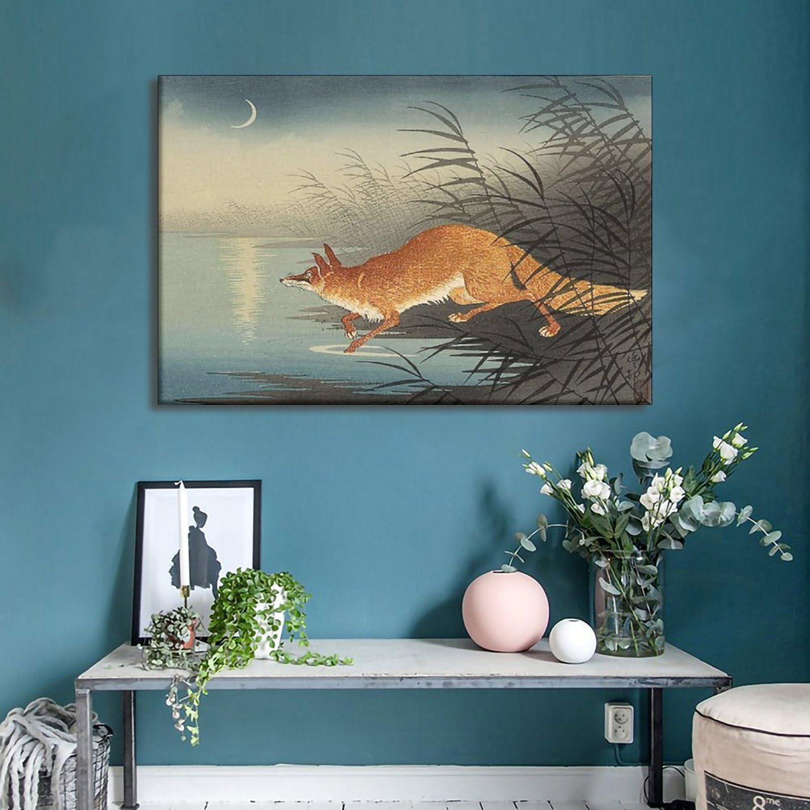 Amazon.co.jp: 有名画家小原古邨の絵画を完全収録。『狐』。原画の複製