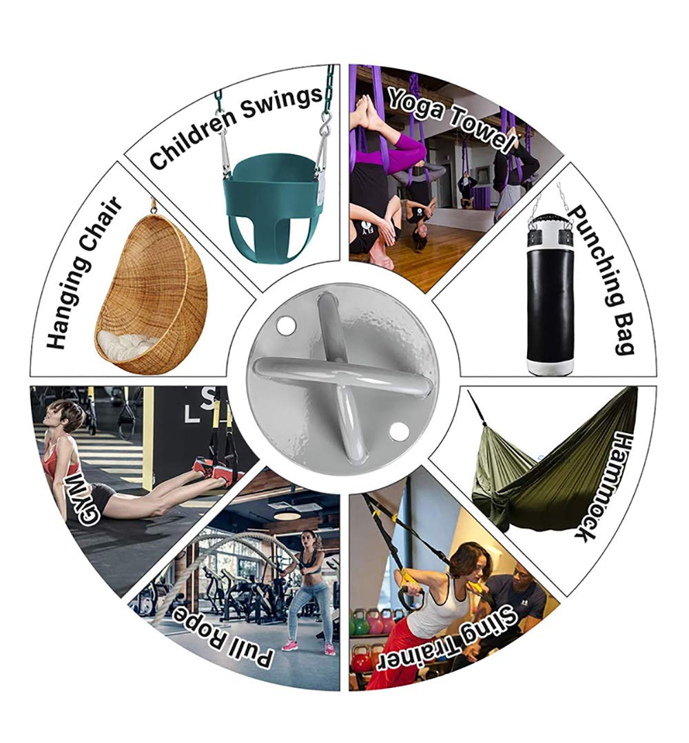 Staffa Per Montaggio TRX A Parete - Supporto Per Allenamento Suspension, Bande Resistenza - Foto 7