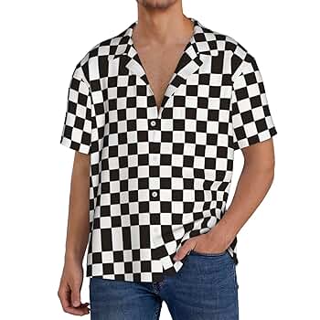 Amazon.com: Salelf Black and White Checkerboard Men's Casual