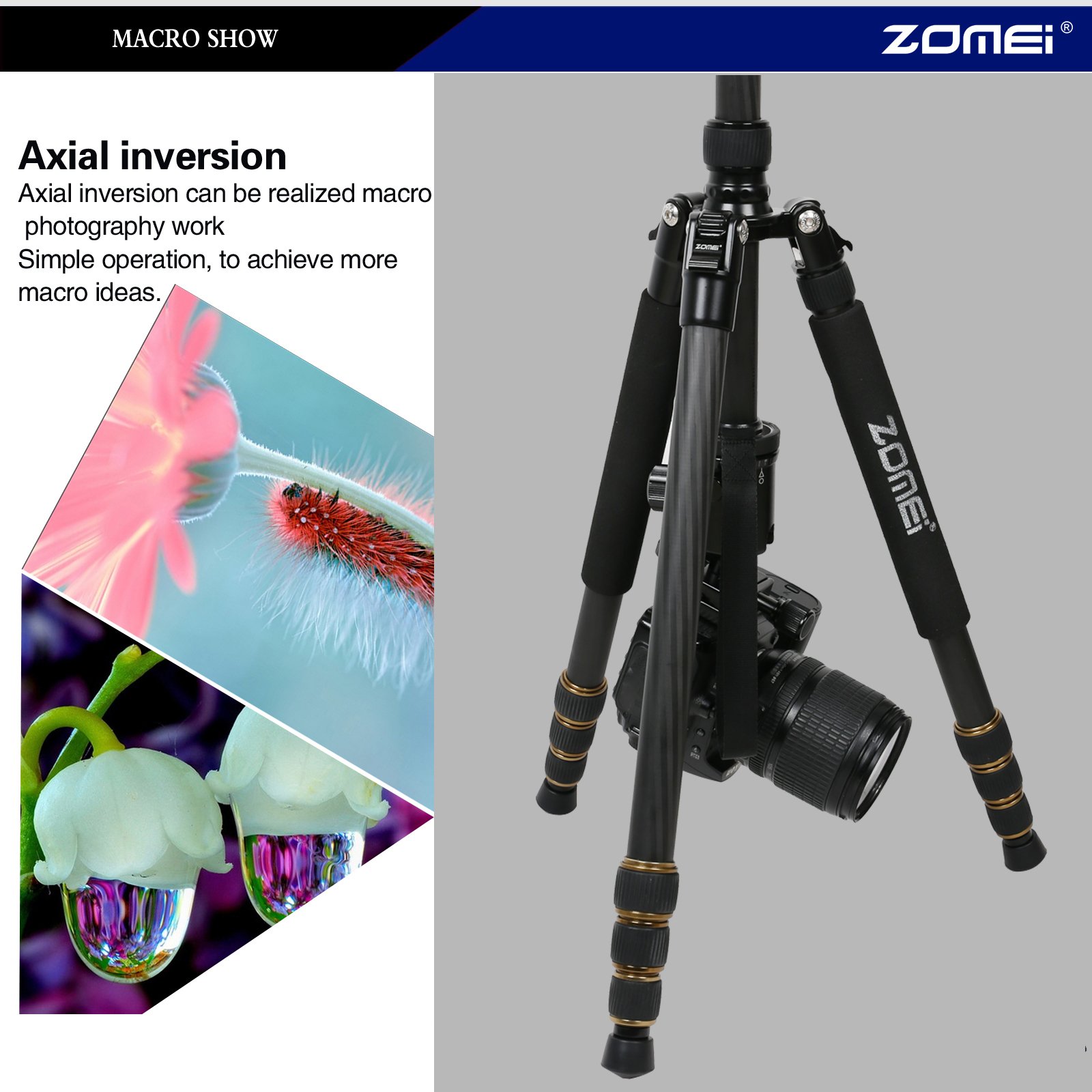 ZOMEi Q666 Treppiede portatile in alluminio con testa a | FindTheDeal