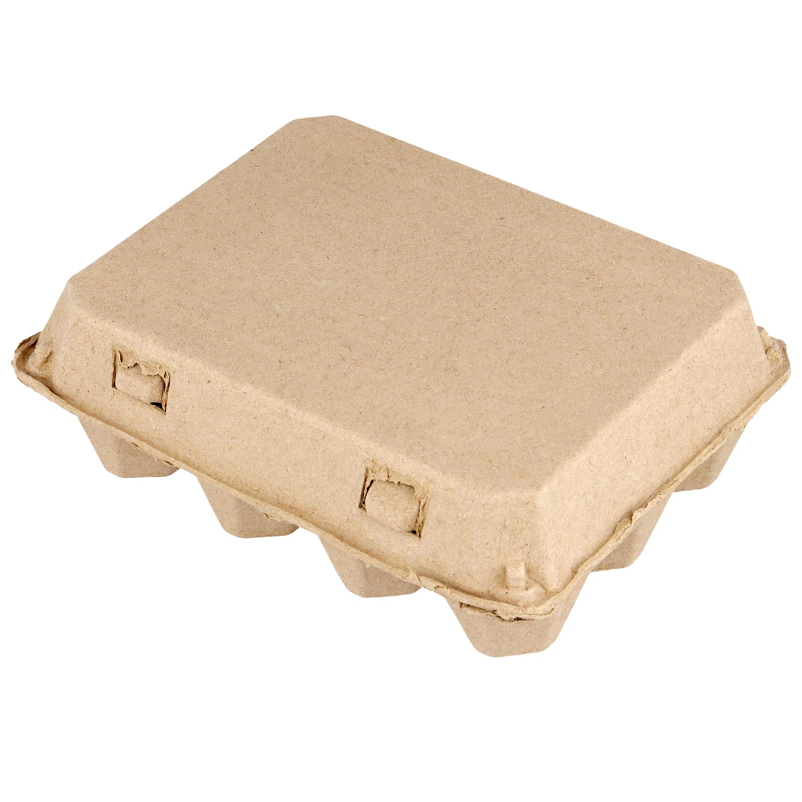 50 cajas de cartón para huevos de 12 huevos, cartón marrón, 19 x 17 x 7 cm, para el transporte y almacenamiento de huevos