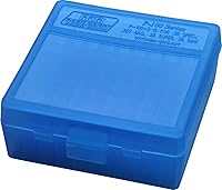 Vista 1 de MTM Caja de munición con tapa abatible para 100 balas calibre 38/357 (Azul claro)