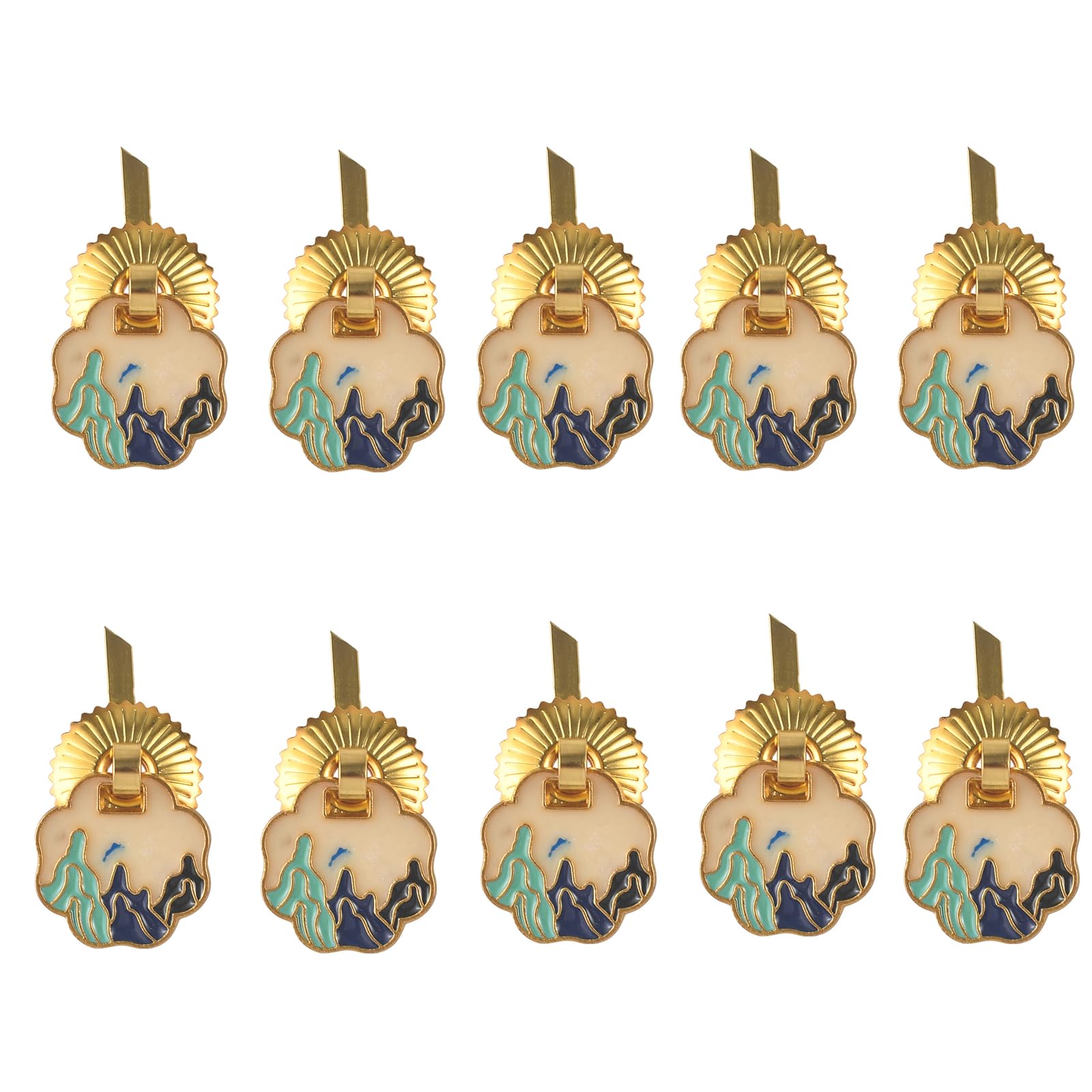 Fexxkg Landscape Blue And B 10Pcs Multipurpose Tin Box Decorative Handle Box Decorated Drawer Door Rings Pulls Jewelry Case Drawer Knobs Hardware Furniture Hardware Handles