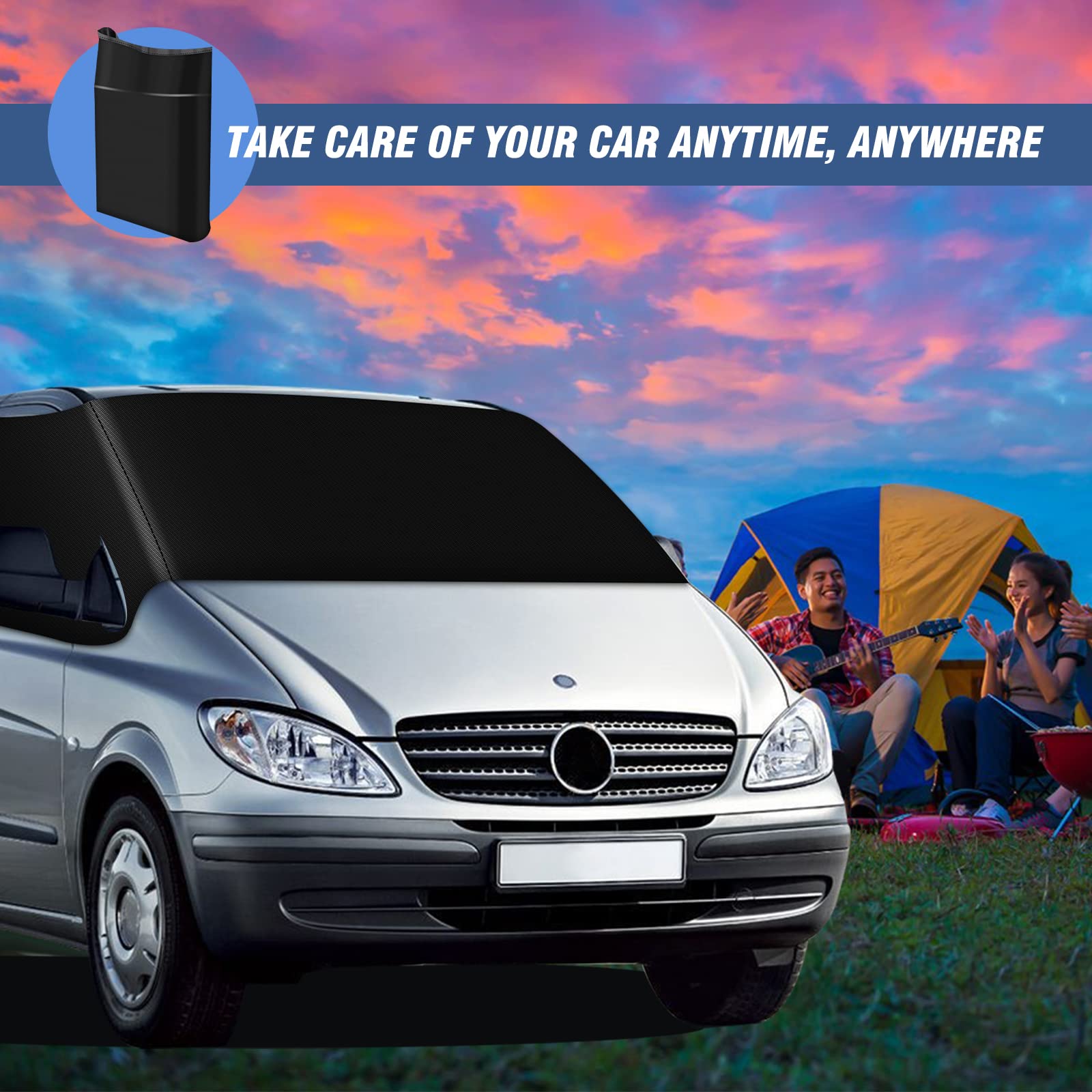 Wrap Cover per Parabrezza Anteriore Vito W639/W447, lusso 600D Oxford Auto Parabrezza Anteriore Finestra Campeggio Copertura 100% Oscurante Impermeabile Resistente Alle Intemperie Anti UV
