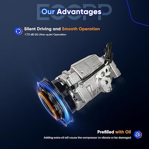 Miniatura 5 de ECCPP Compresor de CA 2001-2010 apto para Chrysler PT Cruiser 2.4L 2003-2005 para Dodge Neon para Dodge SX 2.0 2.4L AC Compresor con embrague 4