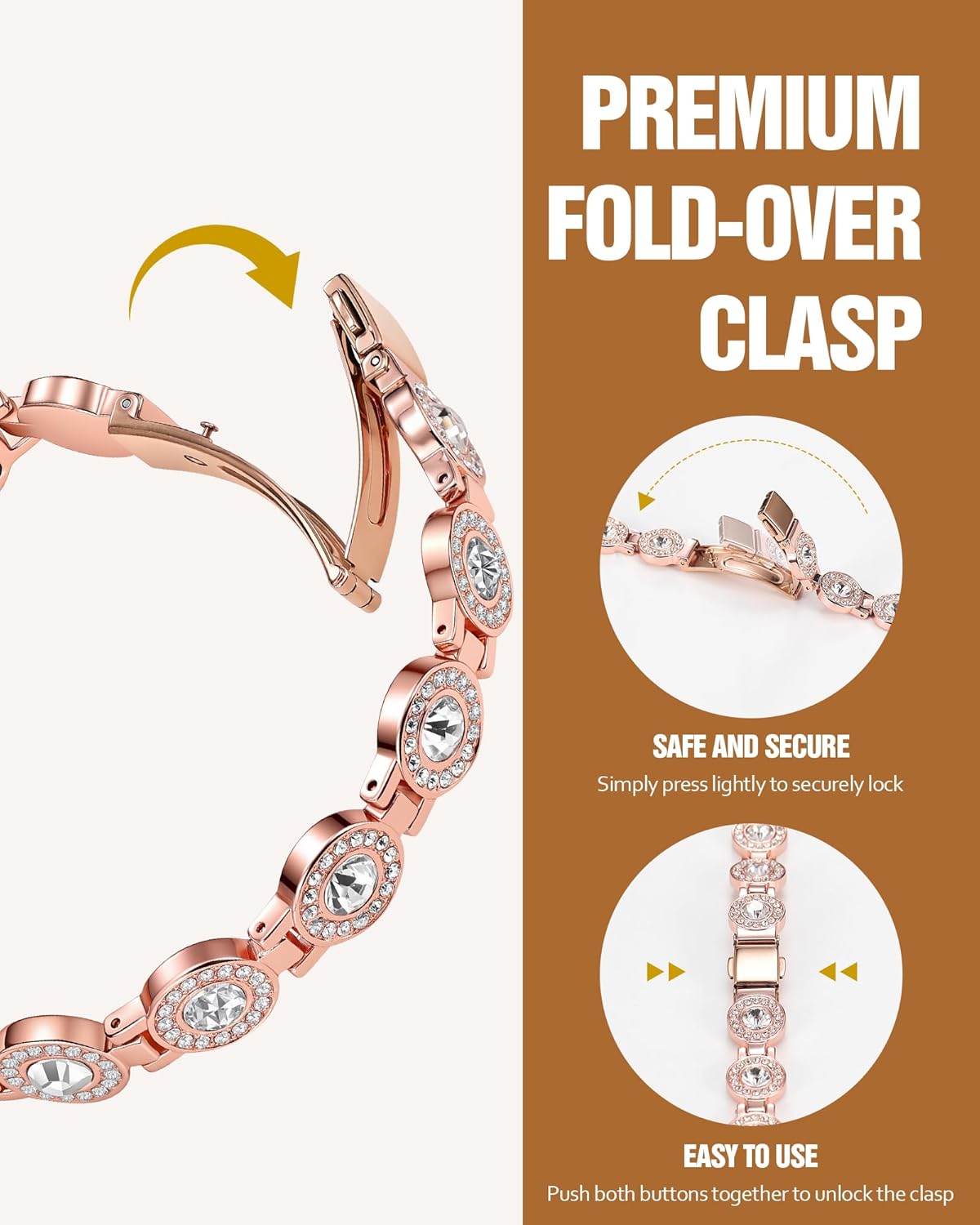 Jecanori Brilliant Crystals Copper Bracelet for Women, 4X Strength Magnetic Therapy Bracelet with 3800 Gauss Neodymium Magnets, Adjustable Pure Copper Jewelry Gift - Image 5