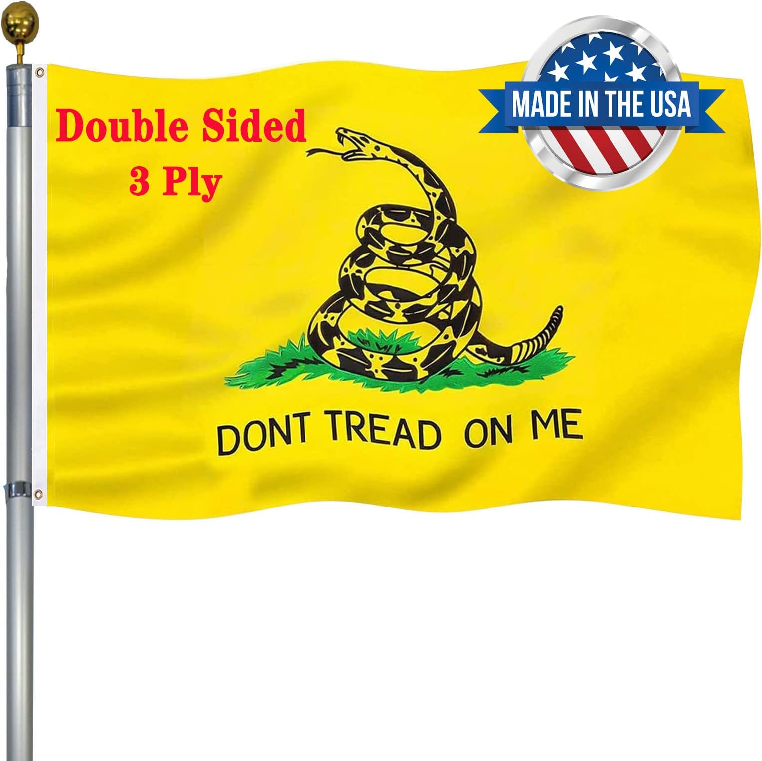 Amazon.com : Gadsden Flag (Don't Tread On Me) by USA Flag Co. is 100% ...